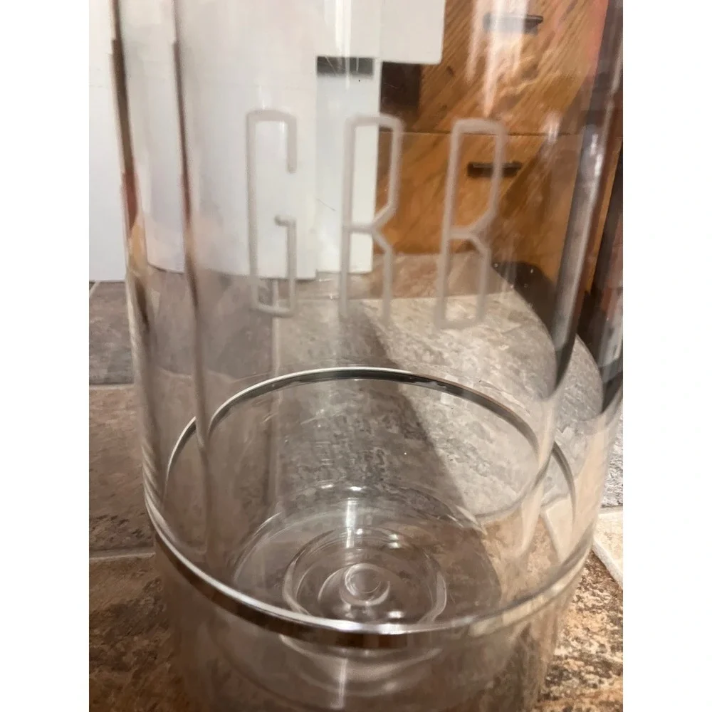 Vinicool Wine Chiller Double Walled Acrylic Clear Silver Rim Made in England GRB